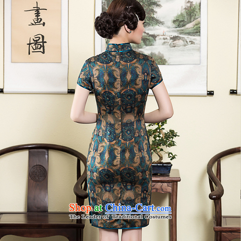 Seal of 2015 Summer Scent of silk yarn Tang dynasty retro cloud qipao Shanghai improvement of the forklift truck, Ms. Short-sleeved cheongsam dress photo color L, seal decreased by , , , shopping on the Internet