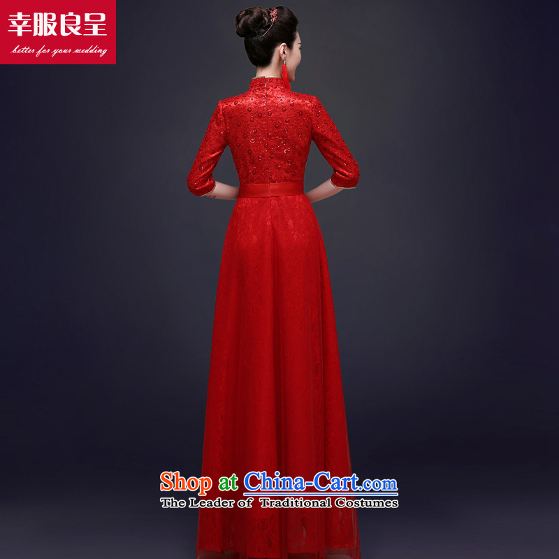 The privilege of serving-leung bows services qipao Chinese long red bride wedding dress bride wedding dress back to red M, a door-to-leung , , , shopping on the Internet