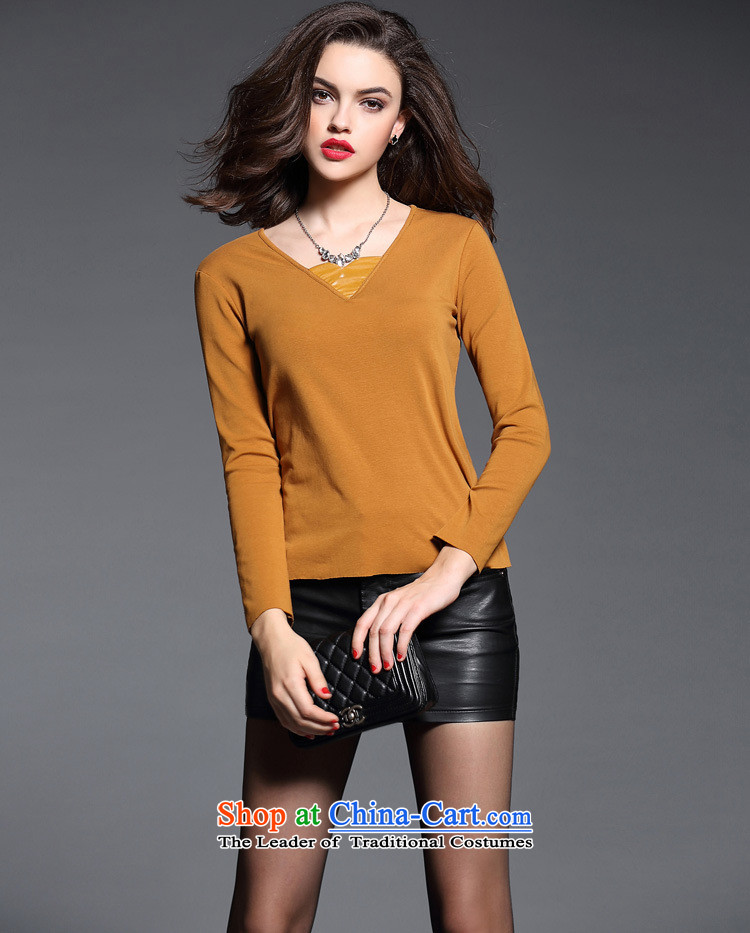 Connie Shop Europe 琊 Memnarch site female pure cotton, her forming the spell checker shirt wild long-sleeved T-shirt, forming the yi yellow S picture, prices, brand platters! The elections are supplied in the national character of distribution, so action, buy now enjoy more preferential! As soon as possible.