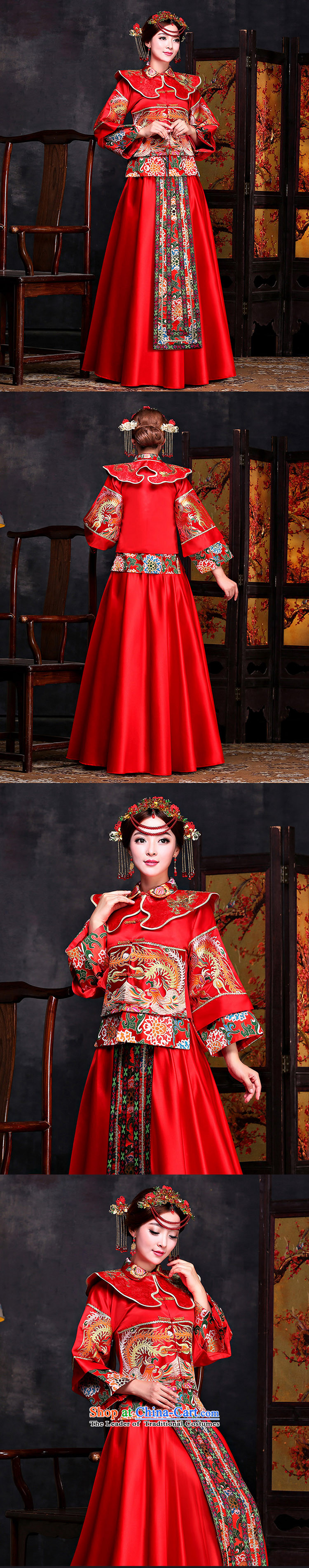 Sau Wo Service retro-wo service brides Chinese wedding dress uniform red dragon qipao bows should start with the wedding dress red S picture, prices, brand platters! The elections are supplied in the national character of distribution, so action, buy now enjoy more preferential! As soon as possible.