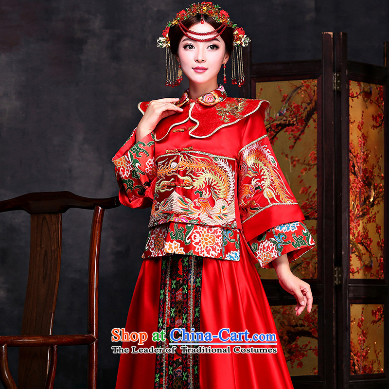 Sau Wo Service retro-wo service brides Chinese wedding dress uniform red dragon qipao bows should start with the wedding dress red S, Mrs Alexa Lam Roundup , , , shopping on the Internet
