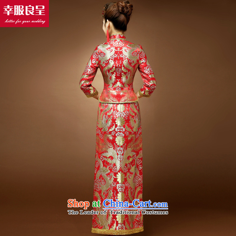 The privilege of serving the dragon and the use of the bride-leung bows services qipao Soo Wo Service Chinese wedding dress wedding dress use skirt the dragon cheongsam + model with 68 Head Ornaments , L, a service-leung , , , shopping on the Internet