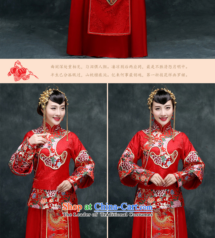 The privilege of serving Liang Su-wo service flashes red Chinese wedding dress bows service wedding dress girl brides qipao Soo-Tang dynasty and long-sleeved Soo Wo Service Model with + 158 Head Ornaments 2XL Photo, prices, brand platters! The elections are supplied in the national character of distribution, so action, buy now enjoy more preferential! As soon as possible.