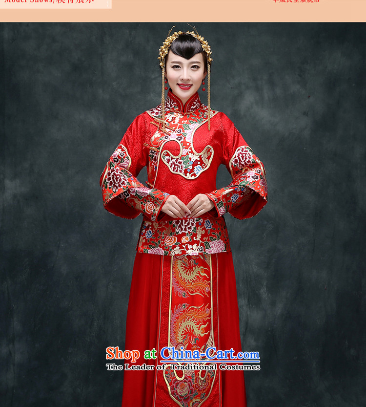 The privilege of serving Liang Su-wo service flashes red Chinese wedding dress bows service wedding dress girl brides qipao Soo-Tang dynasty and long-sleeved Soo Wo Service Model with + 158 Head Ornaments 2XL Photo, prices, brand platters! The elections are supplied in the national character of distribution, so action, buy now enjoy more preferential! As soon as possible.