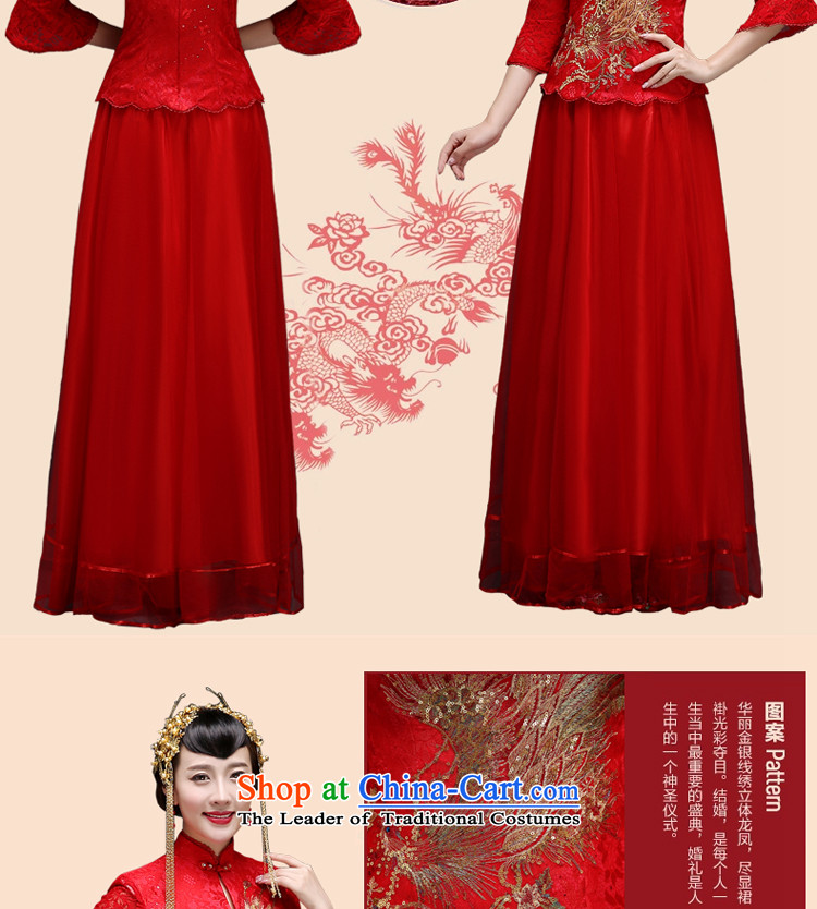 The privilege of serving good red Chinese qipao bows Service Bridal wedding dress retro improved long long-sleeved large stylish code 7 cuff long skirt + model with 158 Head Ornaments XL Photo, prices, brand platters! The elections are supplied in the national character of distribution, so action, buy now enjoy more preferential! As soon as possible.