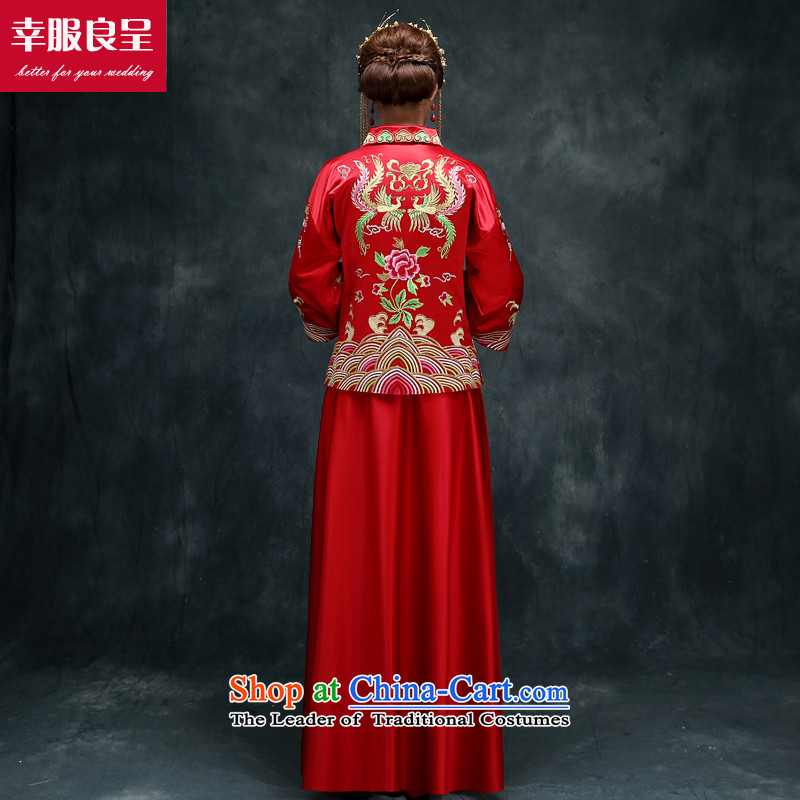 The privilege of serving-leung bows services qipao Chinese wedding gown in Sau Wo Service Soo-bride kimono Wedding dress-hi-back door onto Sau Wo Service Model with + 158 head ornaments , M, a service-leung , , , shopping on the Internet