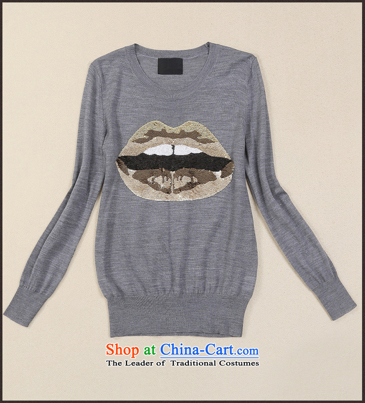 The main European site fall 2015 new long-sleeved light decorated with lips Sau San knitted T-shirts female gray S picture, prices, brand platters! The elections are supplied in the national character of distribution, so action, buy now enjoy more preferential! As soon as possible.