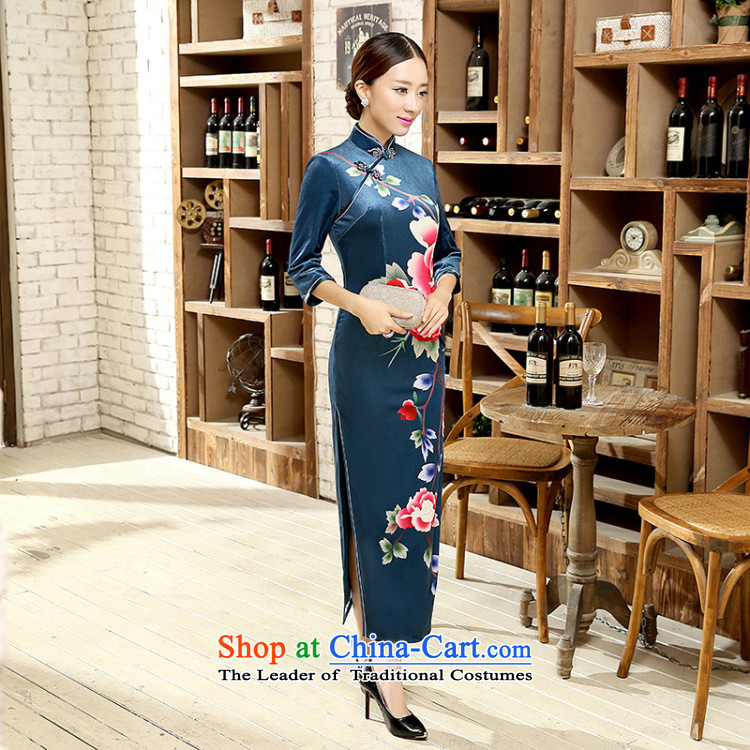 Mrs Ingrid Yeung economy Overgrown Tomb Tang dynasty women cheongsam positioning poster Stretch Wool collar manually Kim detained seven long-sleeved cheongsam dress T0012 figure XXL picture, prices, brand platters! The elections are supplied in the national character of distribution, so action, buy now enjoy more preferential! As soon as possible.