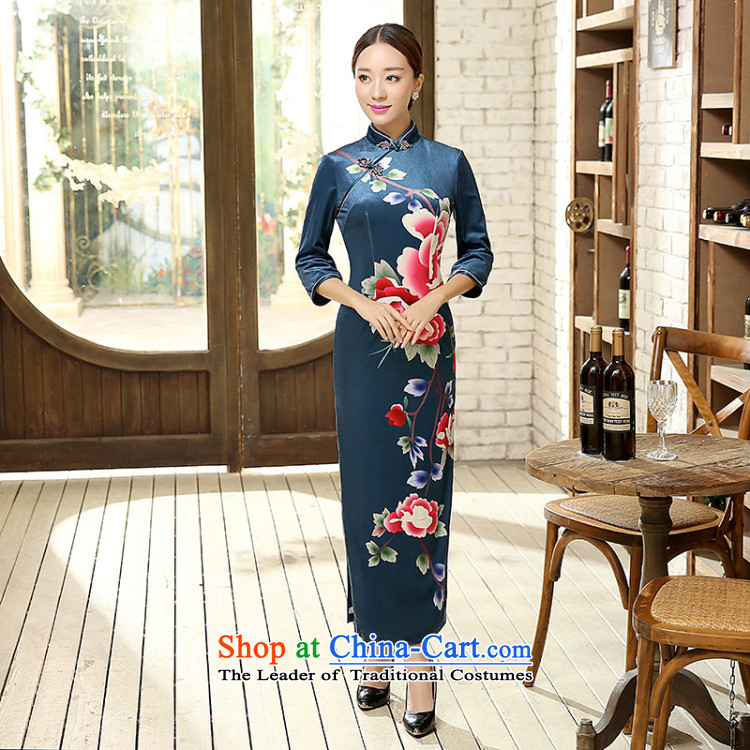 Mrs Ingrid Yeung economy Overgrown Tomb Tang dynasty women cheongsam positioning poster Stretch Wool collar manually Kim detained seven long-sleeved cheongsam dress T0012 figure XXL picture, prices, brand platters! The elections are supplied in the national character of distribution, so action, buy now enjoy more preferential! As soon as possible.