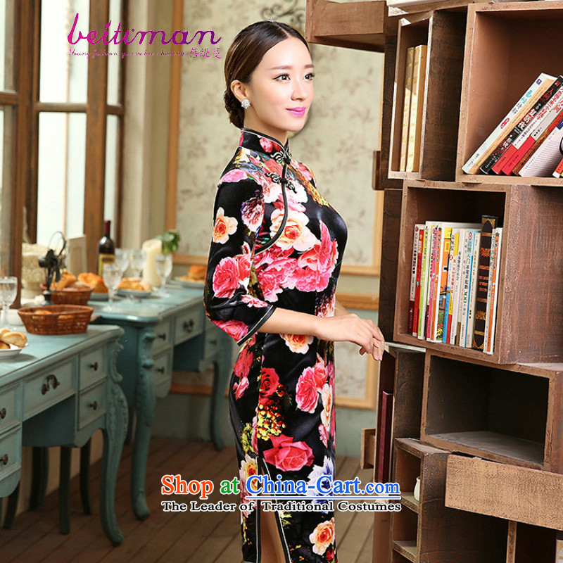 Mrs Ingrid Yeung economy Overgrown Tomb female guests will find all of the Sau San really scouring pads in the collar cuff cheongsam dress TD0054 figure XXL, beibei economy Overgrown Tomb , , , shopping on the Internet