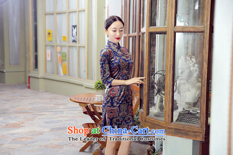Take the new figure in women's Mock-neck elegant Stretch Wool Chinese Short Sau San qipao 7 cuff dresses figure color L picture, prices, brand platters! The elections are supplied in the national character of distribution, so action, buy now enjoy more preferential! As soon as possible.