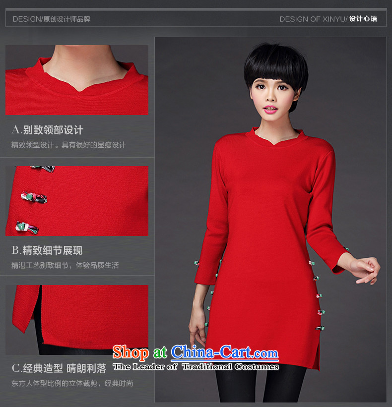 Beauty of the 2015 autumn and winter Susan Sarandon cheongsam dress in the knitwear long woolen pullover thin long-sleeved sweater video female red XL Photo, prices, brand platters! The elections are supplied in the national character of distribution, so action, buy now enjoy more preferential! As soon as possible.