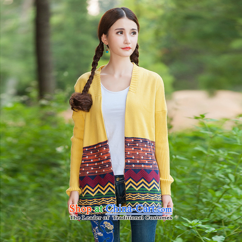 2015 Autumn new national jacquard long-sleeved shirt, long, knitting cardigan female FZ559 Yellow M picture, prices, brand platters! The elections are supplied in the national character of distribution, so action, buy now enjoy more preferential! As soon as possible.