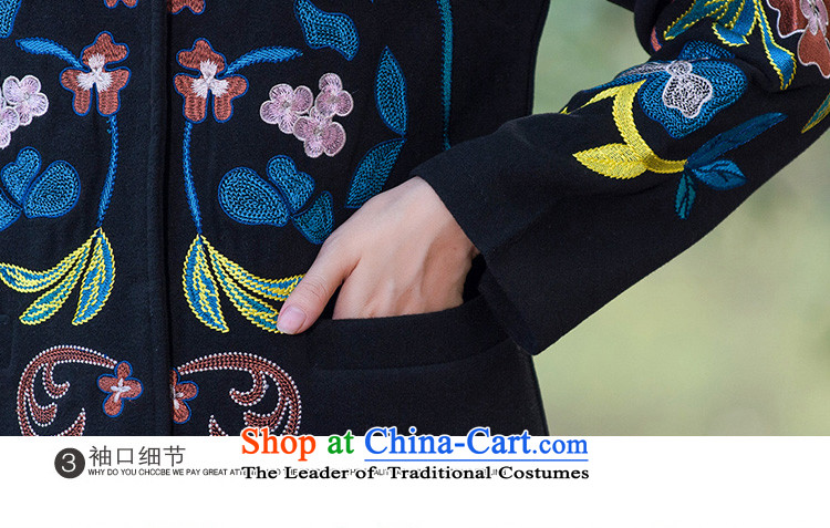2015 Autumn and winter ethnic new embroidered neck long coats of female FZ559? 3XL black picture, prices, brand platters! The elections are supplied in the national character of distribution, so action, buy now enjoy more preferential! As soon as possible.