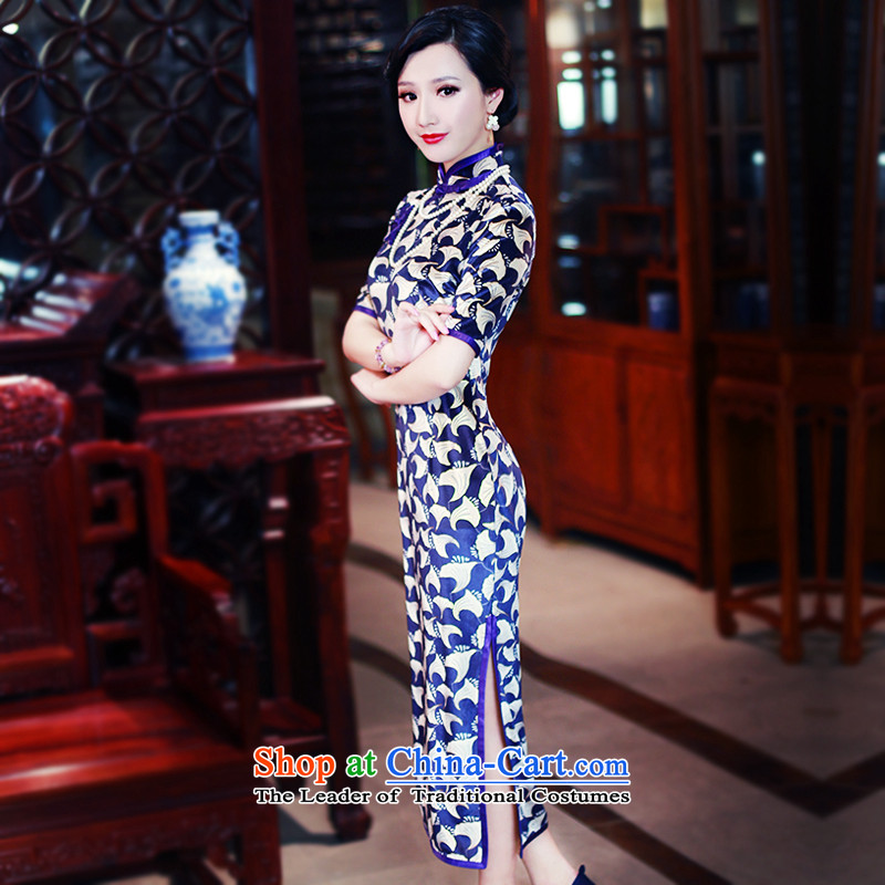 After a day of Republic of Korea in the autumn of 2015, the wind of daily Qipao Length of nostalgia for the improvement of Chinese President dresses 5,442 (5,442 ( M, recreation wind.... suit shopping on the Internet
