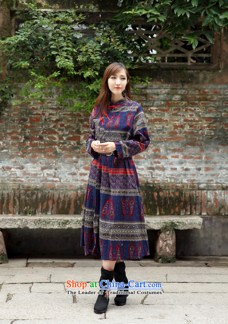 2015 Autumn and winter ethnic new dress is traversed by the three goals of long-sleeved pins snap 0700 Skirt FZ559 blue are code picture, prices, brand platters! The elections are supplied in the national character of distribution, so action, buy now enjoy more preferential! As soon as possible.
