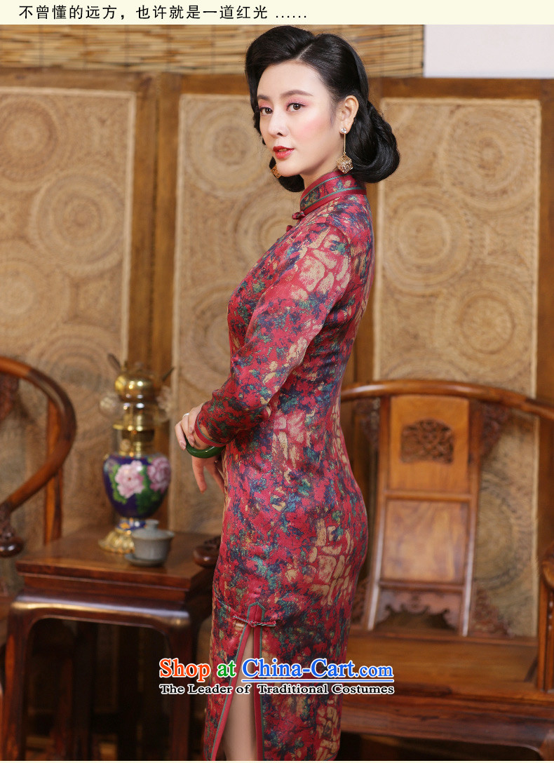 Chinese New Year 2015 classic ethnic improved silk yarn autumn and winter cloud of incense cheongsam dress long-sleeved Chinese Dress Suit - the pre-elegant reminiscent of the 15 days of the Placing Price, pictures, XL brand platters! The elections are supplied in the national character of distribution, so action, buy now enjoy more preferential! As soon as possible.