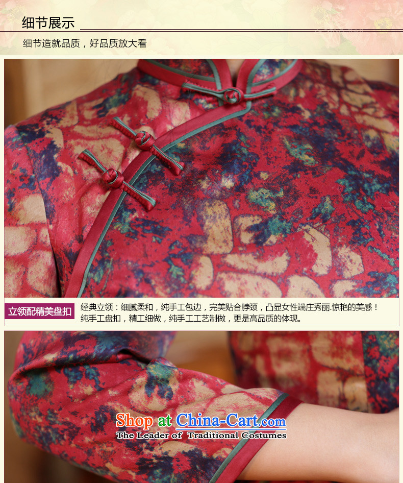 Chinese New Year 2015 classic ethnic improved silk yarn autumn and winter cloud of incense cheongsam dress long-sleeved Chinese Dress Suit - the pre-elegant reminiscent of the 15 days of the Placing Price, pictures, XL brand platters! The elections are supplied in the national character of distribution, so action, buy now enjoy more preferential! As soon as possible.