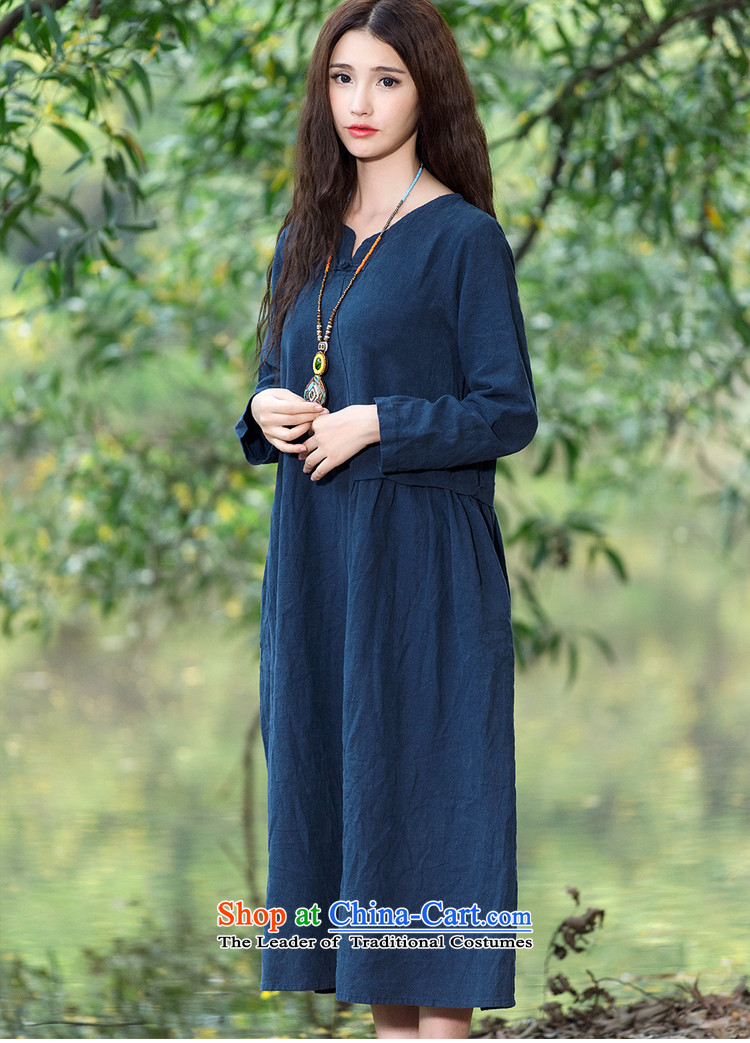 Load New autumn 2015 Fan Sen female Faculty of Arts of ethnic long-sleeved dresses long skirt FZ559 dark blue are code picture, prices, brand platters! The elections are supplied in the national character of distribution, so action, buy now enjoy more preferential! As soon as possible.