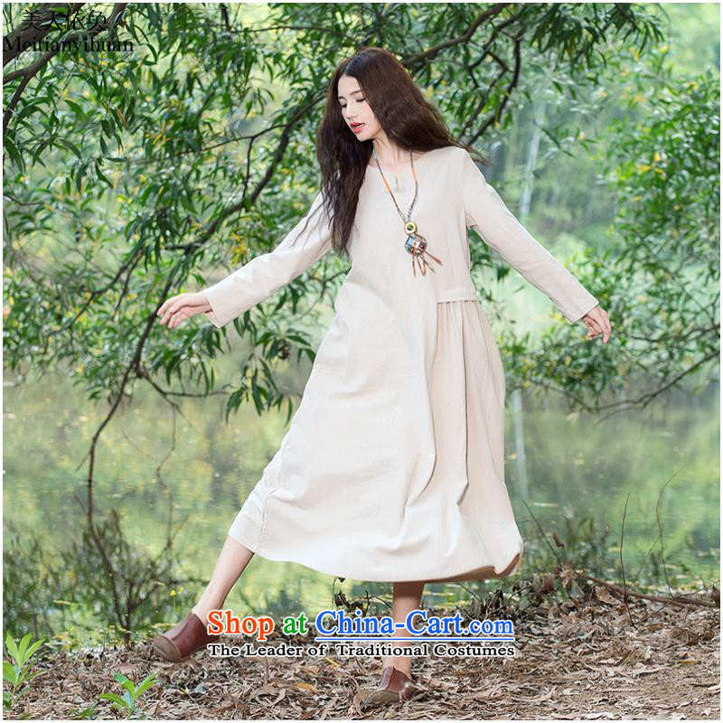 Load New autumn 2015 Fan Sen female Faculty of Arts of ethnic long-sleeved dresses long skirt FZ559 dark blue, the United States and the days will come together in accordance with the (meitianyihuan) , , , shopping on the Internet
