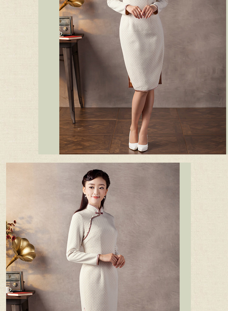 A Pinwheel Without Wind including Yat 2015 autumn and winter new improvements in the skirt qipao stylish long long-sleeved knitted material qipao? beige 2XL Photo, prices, brand platters! The elections are supplied in the national character of distribution, so action, buy now enjoy more preferential! As soon as possible.