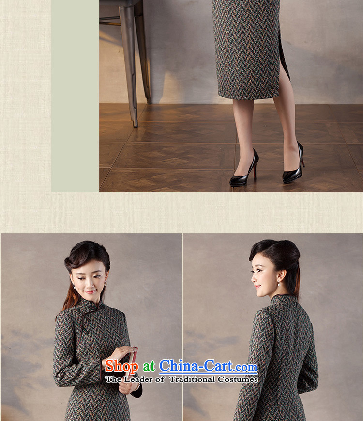 A Pinwheel Without Wind in warm Yat long long-sleeved qipao 2015 autumn and winter tweed new improved stylish qipao skirt water green 2XL Photo, prices, brand platters! The elections are supplied in the national character of distribution, so action, buy now enjoy more preferential! As soon as possible.