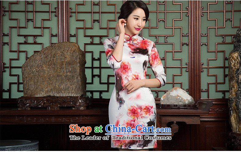 Yuan of ink safflower 2015 retro fitted improved qipao autumn cheongsam dress cheongsam dress new Ms. SZ3C006 picture color S paintings picture, prices, brand platters! The elections are supplied in the national character of distribution, so action, buy now enjoy more preferential! As soon as possible.