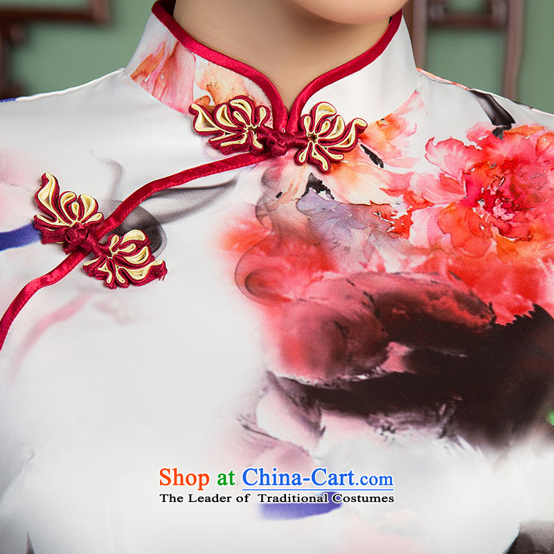 Yuan of ink safflower 2015 retro fitted improved qipao autumn cheongsam dress cheongsam dress new Ms. SZ3C006 picture color ink paintings , YUAN YUAN of SU) , , , shopping on the Internet