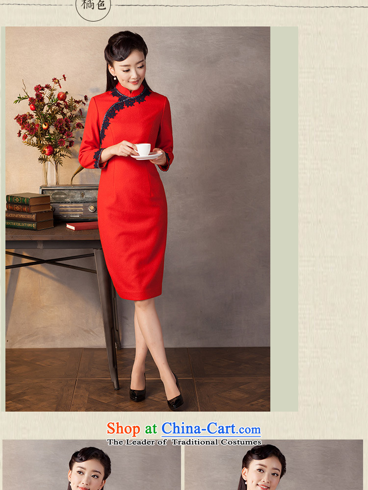 A Pinwheel Without Wind diffuse world 7 Yat-sleeved improved wool? 2015 autumn and winter qipao new stylish retro cheongsam dress rouge color S picture, prices, brand platters! The elections are supplied in the national character of distribution, so action, buy now enjoy more preferential! As soon as possible.