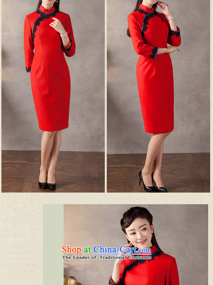 A Pinwheel Without Wind diffuse world 7 Yat-sleeved improved wool? 2015 autumn and winter qipao new stylish retro cheongsam dress rouge color S picture, prices, brand platters! The elections are supplied in the national character of distribution, so action, buy now enjoy more preferential! As soon as possible.