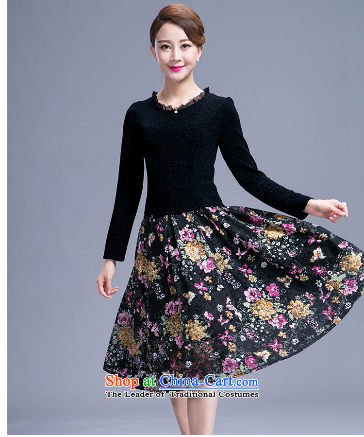 Connie shop autumn 琊 Memnarch replacing large middle-aged female Korean Sau San mother who decorated temperament in the skirt long black 2XL Photo, prices, brand platters! The elections are supplied in the national character of distribution, so action, buy now enjoy more preferential! As soon as possible.