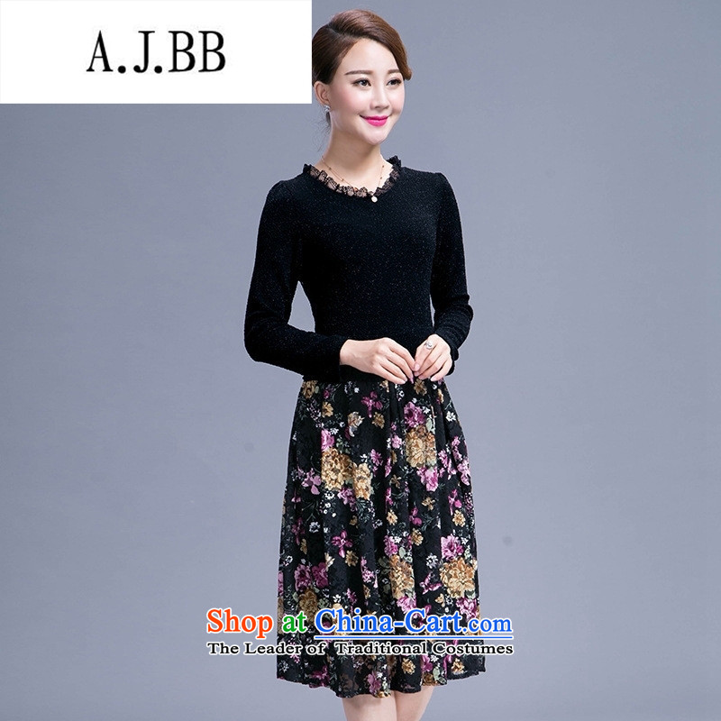 Connie shop autumn 琊 Memnarch replacing large middle-aged female Korean Sau San mother who decorated temperament in the skirt long black 2XL,A.J.BB,,, shopping on the Internet