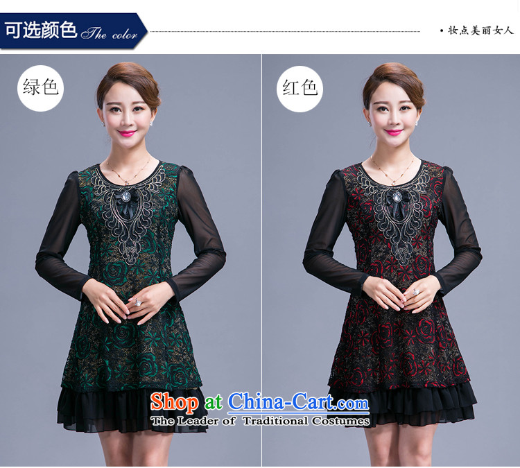 Connie shop in 琊 Memnarch Older Women's large middle-aged moms Replace Replace Temperament in autumn 40-50 years long long-sleeved green XXXL dresses picture, prices, brand platters! The elections are supplied in the national character of distribution, so action, buy now enjoy more preferential! As soon as possible.