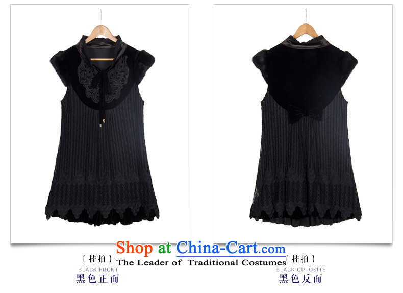 Memnarch 琊 Connie Shop large autumn and winter clothes in older mother load gross embroidered sleeveless long skirt (feed) Black Large Number, forming the L pictures, prices, brand platters! The elections are supplied in the national character of distribution, so action, buy now enjoy more preferential! As soon as possible.