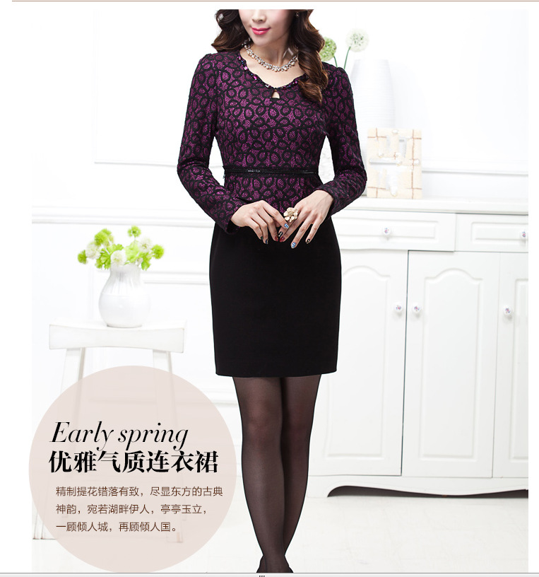 Memnarch 琊 Connie Shop Women fall in the number of older new boxed mother who video thin decorated dresses purple black 3XL picture, prices, brand platters! The elections are supplied in the national character of distribution, so action, buy now enjoy more preferential! As soon as possible.