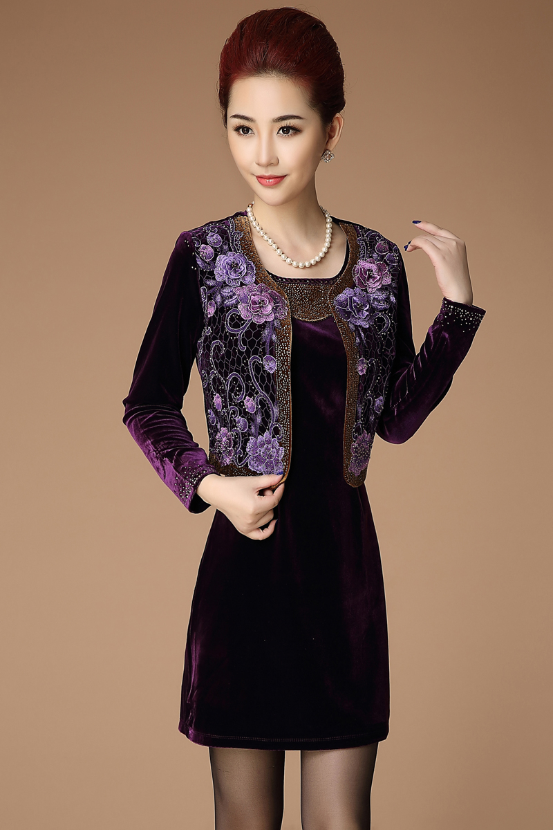 Connie shop autumn 琊 Memnarch new mother in the OPS in the wool embroidery embroidery two kits dresses violet XL Photo, prices, brand platters! The elections are supplied in the national character of distribution, so action, buy now enjoy more preferential! As soon as possible.
