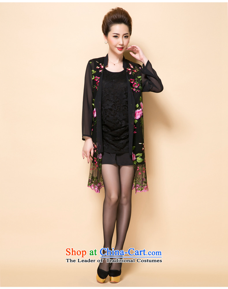 Connie shop in spring and autumn 琊 Memnarch new retro elegant European root yarn embroidery in long large mother in older cardigan black large number of pictures, prices, XXXXL brand platters! The elections are supplied in the national character of distribution, so action, buy now enjoy more preferential! As soon as possible.