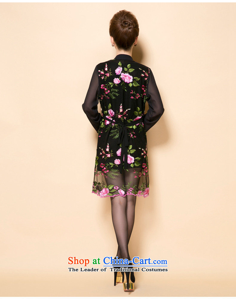 Connie shop in spring and autumn 琊 Memnarch new retro elegant European root yarn embroidery in long large mother in older cardigan black large number of pictures, prices, XXXXL brand platters! The elections are supplied in the national character of distribution, so action, buy now enjoy more preferential! As soon as possible.