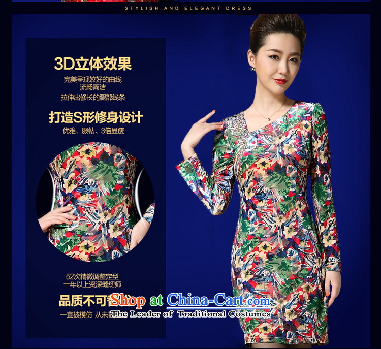 Connie shop autumn 琊 Memnarch velvet cheongsam long-sleeved dresses large middle-aged moms pack and suit XL Photo, prices, brand platters! The elections are supplied in the national character of distribution, so action, buy now enjoy more preferential! As soon as possible.