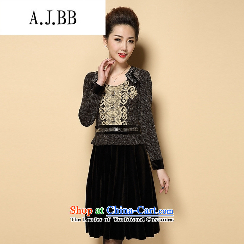 Connie shop autumn 琊 Memnarch load new larger female thick mm thin temperament in Sau San graphics load mother older dresses picture color large code XXXXL,A.J.BB,,, shopping on the Internet