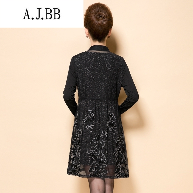 Connie shop, Memnarch 琊 new stylish european root yarn embroidery Sau San large middle-aged mother kit installed black large code XXXXL,A.J.BB,,, shopping on the Internet