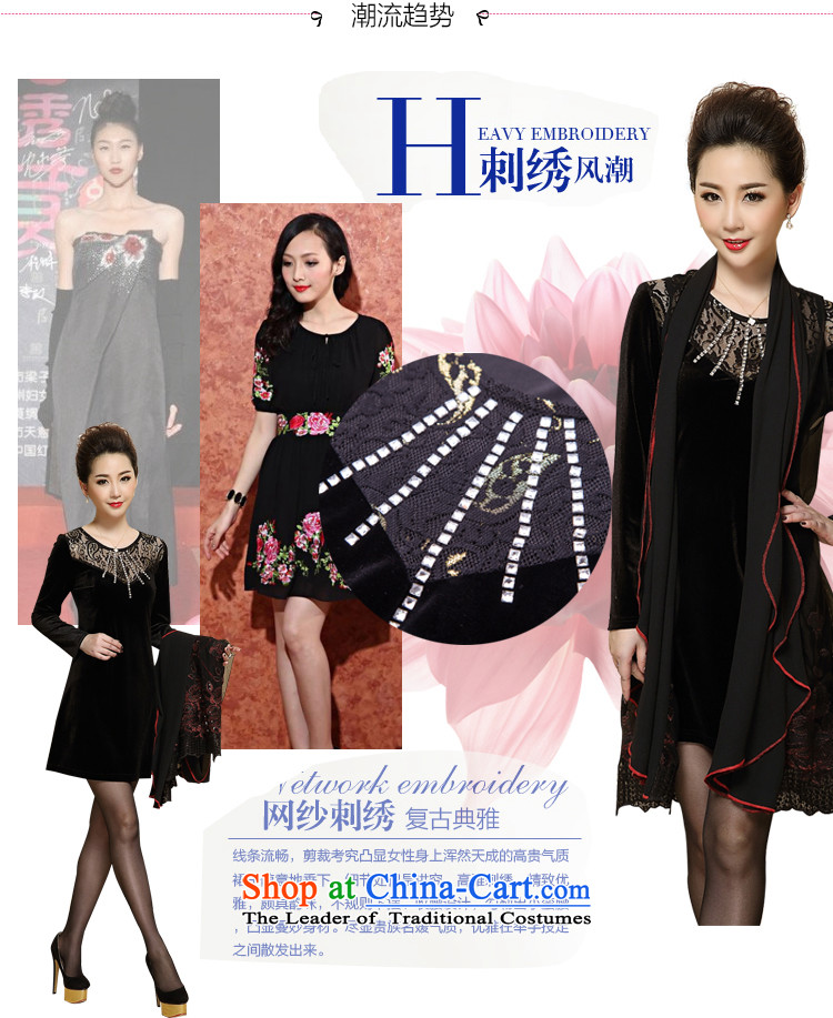 Connie shop in 琊 Memnarch Older Women's two kits gauze fall inside the middle-aged long-sleeved Kim scouring pads for larger mother replacing dresses large black XXL picture, prices, brand platters! The elections are supplied in the national character of distribution, so action, buy now enjoy more preferential! As soon as possible.