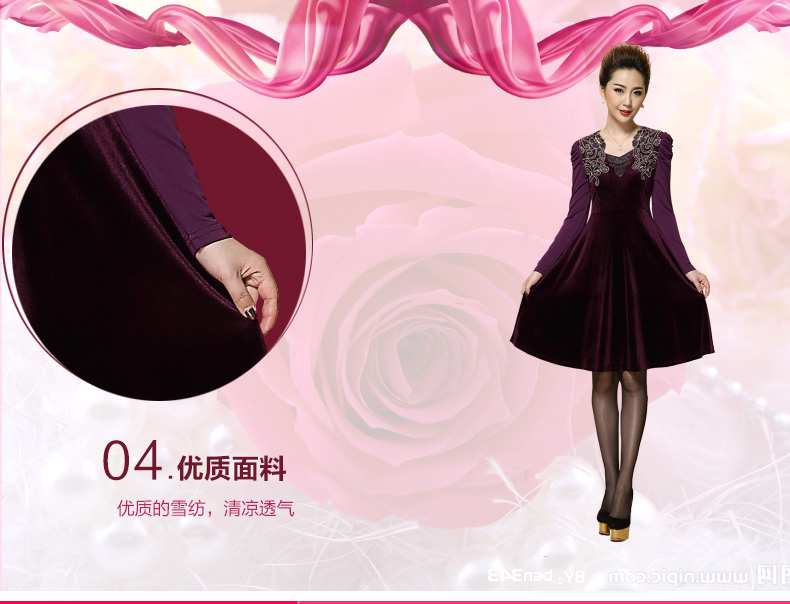 Memnarch 琊 Connie Shop Women fall in the number of older new boxed mother load larger women's gold velour Sau San video thin dresses purple 4XL Photo, prices, brand platters! The elections are supplied in the national character of distribution, so action, buy now enjoy more preferential! As soon as possible.