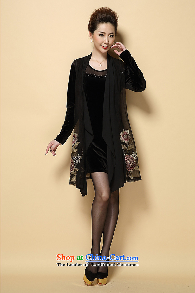 Connie shop autumn 琊 Memnarch replacing older women's large retro loose embroidery cardigan intensify mother with two-piece dresses large black XXL picture, prices, brand platters! The elections are supplied in the national character of distribution, so action, buy now enjoy more preferential! As soon as possible.