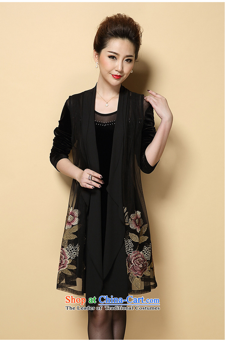 Connie shop autumn 琊 Memnarch replacing older women's large retro loose embroidery cardigan intensify mother with two-piece dresses large black XXL picture, prices, brand platters! The elections are supplied in the national character of distribution, so action, buy now enjoy more preferential! As soon as possible.