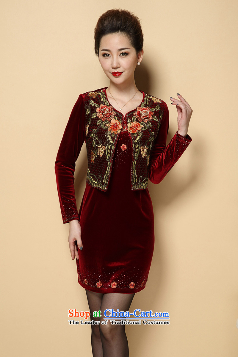 Memnarch 琊 Connie shop # autumn new wedding wedding her mother-in-law in both the mother wedding dresses, older velvet wine red XL Photo, prices, brand platters! The elections are supplied in the national character of distribution, so action, buy now enjoy more preferential! As soon as possible.