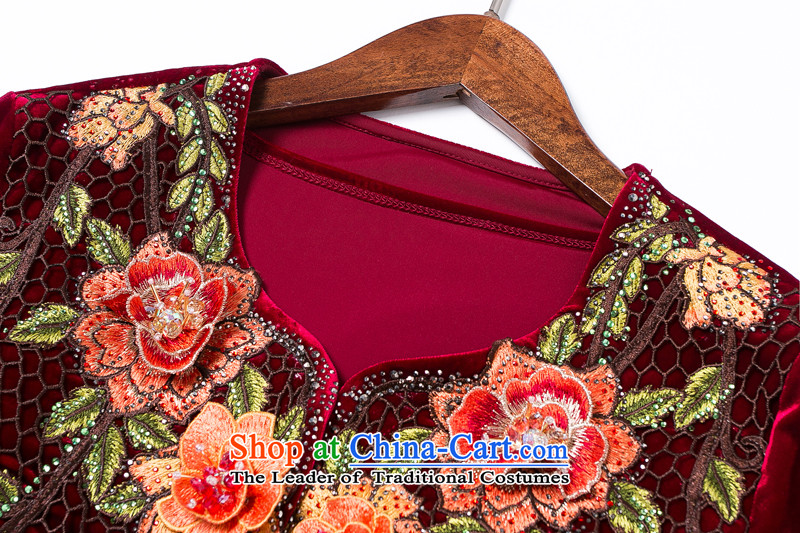 Memnarch 琊 Connie shop # autumn new wedding wedding her mother-in-law in both the mother wedding dresses, older velvet wine red XL Photo, prices, brand platters! The elections are supplied in the national character of distribution, so action, buy now enjoy more preferential! As soon as possible.