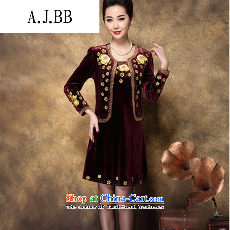 Memnarch 琊 Connie shop in autumn and winter new moms with older wedding wedding replace Kim scouring pads stereo embroidery two kits dresses BOURDEAUX XXL,A.J.BB,,, shopping on the Internet