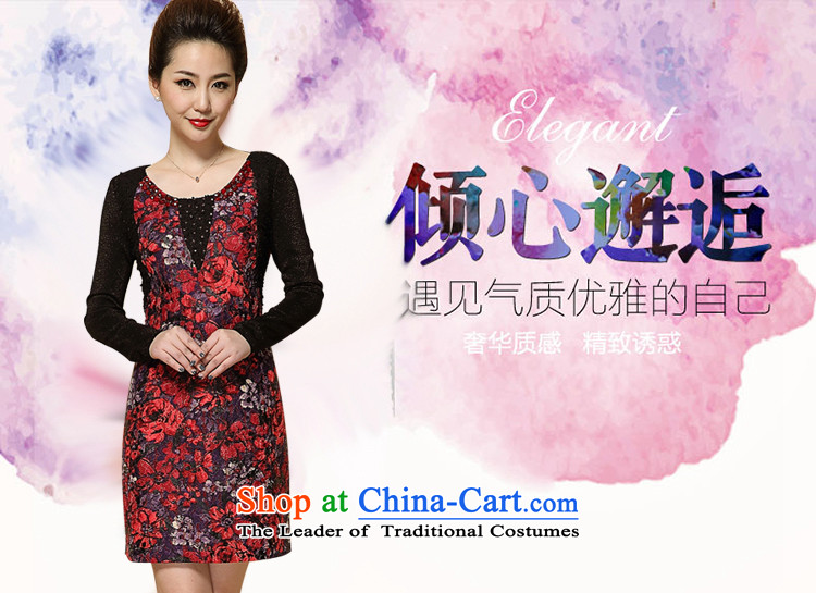 Connie shop autumn 琊 Memnarch replacing mother in the skirt of older women's round-neck collar Korea version of large wedding ceremony of long-sleeved Code Red Dress , prices, picture M brand platters! The elections are supplied in the national character of distribution, so action, buy now enjoy more preferential! As soon as possible.