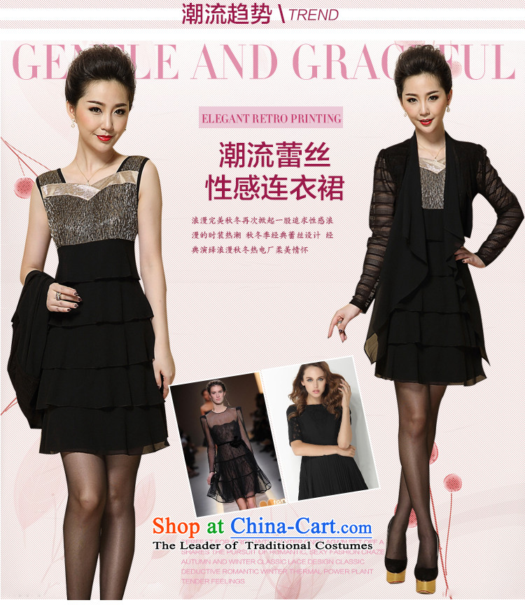 Memnarch 琊 Connie shop autumn and winter new elderly women's large stitching engraving long-sleeved dresses two kits mother Large Tri-color code load pictures XL Photo, prices, brand platters! The elections are supplied in the national character of distribution, so action, buy now enjoy more preferential! As soon as possible.